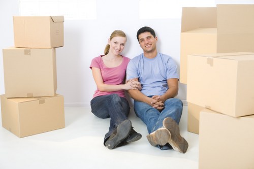 Local moving van service navigating residential streets near Ealing