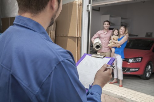 Boxes and household items prepared for relocation in Ealing