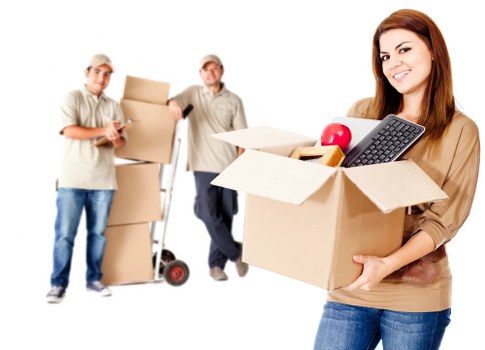 Commercial office furniture and files arranged for transport