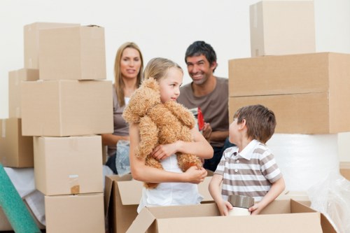 Packing and transporting business furniture during a local move